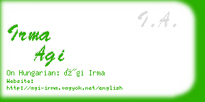 irma agi business card